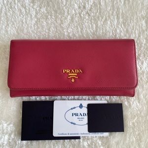 Authentic Large Prada Saffiano Leather Wallet
